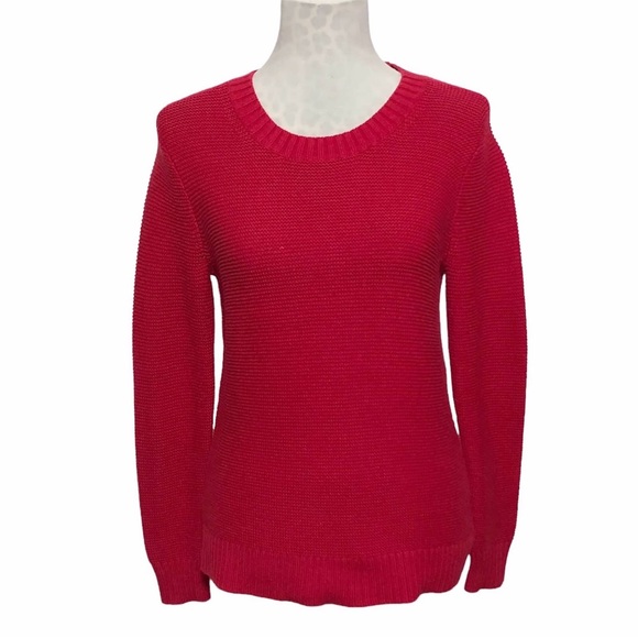 J Crew Red Cotton/Merino Wool Sweater - Picture 2 of 10